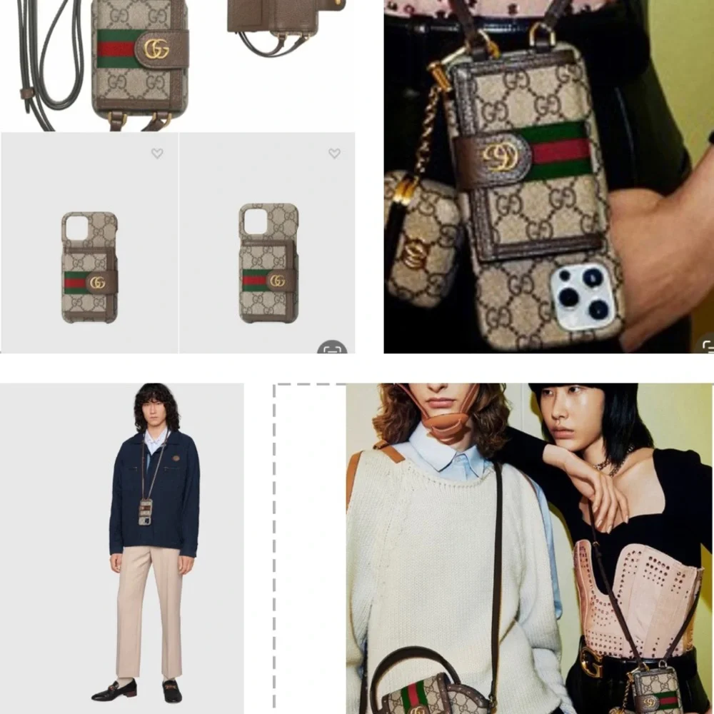 GUCCI UNISEX IPHONE 12 PRO MAX OPHIDIA WALLET CASE ON A LEATHER STRAP - Picture 8 of 16